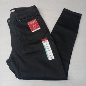 Levi Signature High Rise Skinny Jeans Woman's Size 16 M 33x30 Black Skinny Leg